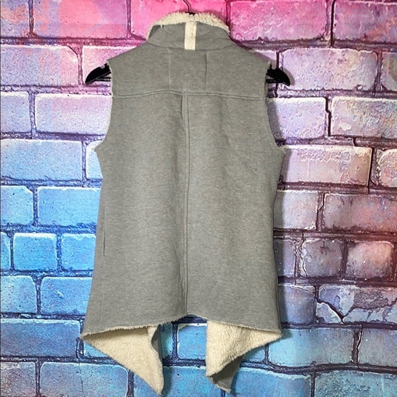 Cavalini Original Women's Sweatshirt Small Gray Loose Sleeveless Open Vest - Picture 3 of 6